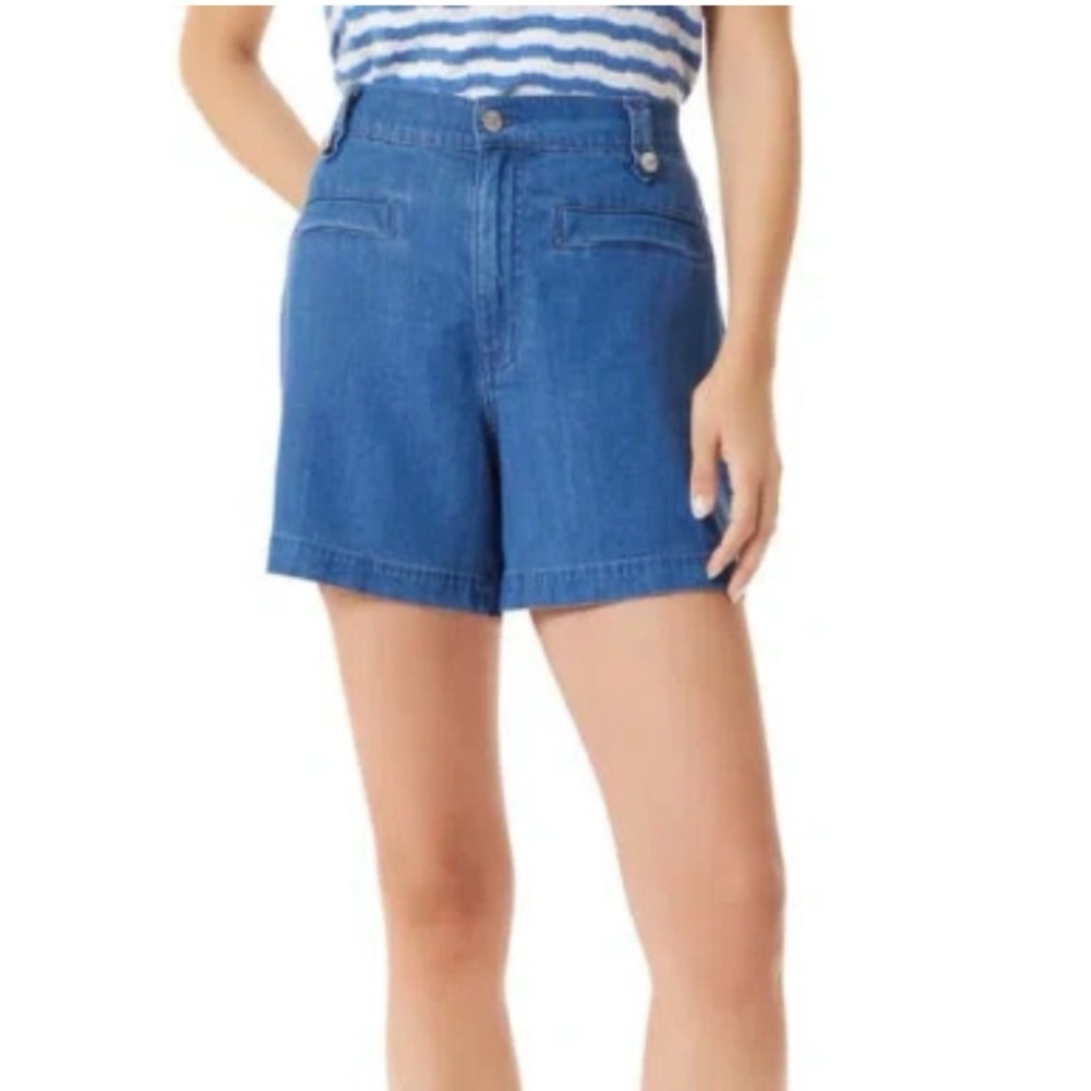 Sam Edelman Noa Classic Blue Jean Shorts in Mystic Flat Front Women’s Size 0 NEW